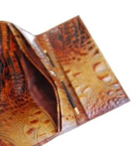 Brahmin Soft Checkbook Wallet Metallic Toasted Almond
