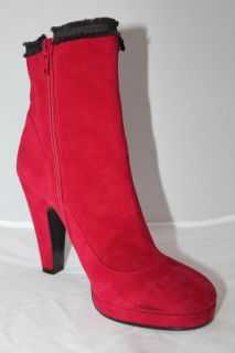 Marc Jacobs Red Suede Runway Calf Boots Shoes Sz 6 5