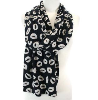 Marc by Marc Jacobs Mademoiselle Black Cream Lip Scarf New