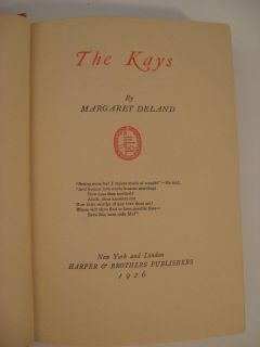 1926 Margaret Deland The Kays First Edition