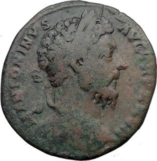 Marcus Aurelius 172AD Huge Sestertius Ancient Roman Coin Jupiter Zeus