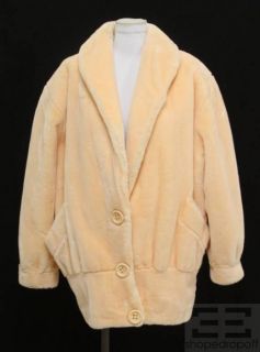  Sherbet Orange Faux Fur Coat Size 40