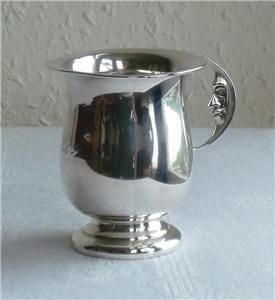 Unusual Early 20thC Silver Christening Cup with Handle as The Man in