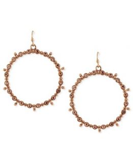Jessica Simpson Earrings, Rose Gold Tone Topaz Stone Hoop Earrings
