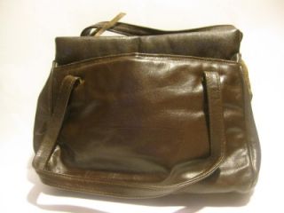 Margolin, 1960s style, brown leather, purse with lots of compartments