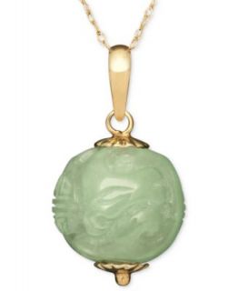 14k Gold Necklace, Jade Dragon Pendant (25 31mm)   FINE JEWELRY