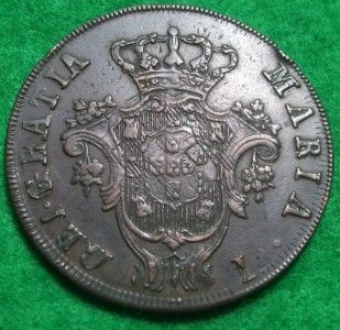 Portugal Azores 1795 20 Reis Well Struck Large Copper Coin