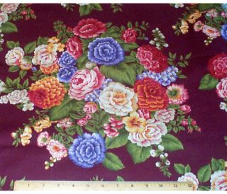 Aubrielle Floral on Wine RJR Quilt Fabric 1 2yd