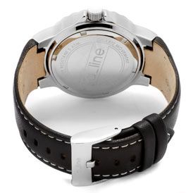 Line Watch 20007 Womens Marina White Dial Black Leather