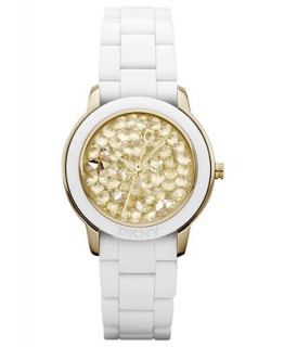 DKNY Watch, Womens White Plastic Bracelet 32mm NY8666