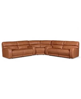 Damon Leather Reclining Sectional Sofa, 3 Piece Power Recliner (2