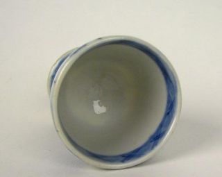Antique Blue and White Canton Chinese Export Porcelain Egg Cup