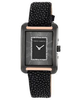 Vince Camuto Watch, Womens Black Stingray Leather Strap 34x28mm VC