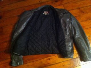 Brooks Leather Motorcycle Jacket Mens Size 44