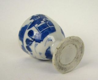 Antique Blue and White Canton Chinese Export Porcelain Egg Cup