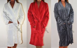 Ladies Soft Fleece Dressing Gown House Coat Robes Size 8 22