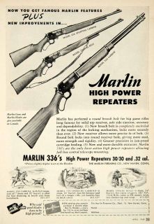Ad Marlin Rifle Firearm Carbine Gun Repeater Breech Bolt Lever Action