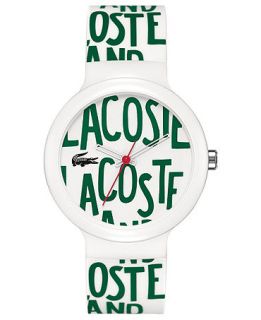 Lacoste Watch, Unisex Goa Green and White Silicone Strap 40mm 2020055