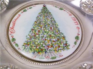 1977 Marshall Fields Christmass Tree Silverplated Dish Gorham