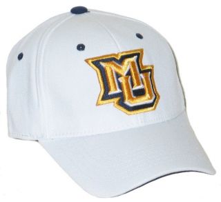 Marquette Golden Eagles MU White Flex Fit Fitted Hat Cap M L New