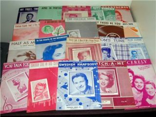 Nice Collection 100 50s Hits Stars Lot of Sheet Music