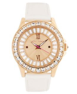 Betsey Johnson Watch, Womens Beige Leather Strap BJ00004 07   All