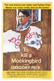 To Kill A Mockingbird Movie Poster 27x40 Gregory Peck Brock Peters