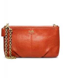 COACH MADISON LEATHER LARGE WRISTLET WITH CHAIN