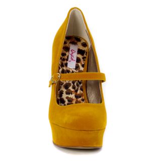 Lady Party Mustard Mary Janes High Heel Pumps Platform Chunky Sandals