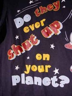 Marvin Martian Shut Up T Shirt Navy Pic s M or L