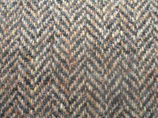 Genuine Harris Tweed Fabric Light Brown Charcoal Grey Herringbone 75cm