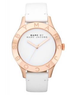 Marc by Marc Jacobs Watch, Womens White Leather Strap MBM1150   All