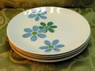 Blossom Cunningham Pickett Lot 4 Dinner Plates Blue