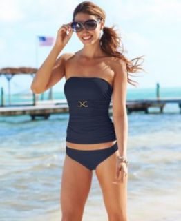 La Blanca Swimsuit, Ruched Tankini Top & Solid Hipster Brief Bottom