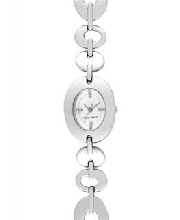 Nine West Watch, Womens Silver Tone Link Bracelet NW 1217SVSB