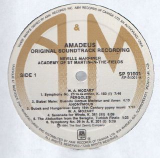 Neville Marriner Amadeus Soundtrack 2LP VG Canada