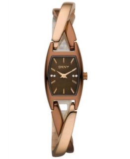 DKNY Watch, Womens Brown and Rose Gold Ion Plated Stainless Steel