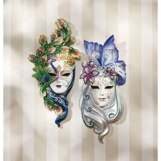 Venetian Masquerades Peacock Butterfly Carnevale Mask Wall Sculptures