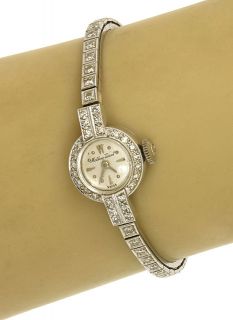Vintage Mathey Tissot 14k Gold Diamonds Ladies Fine Wrist Watch