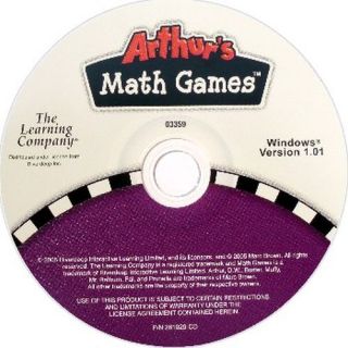 Arthurs Math Games for PC XP Vista Win 7 New CD ROM