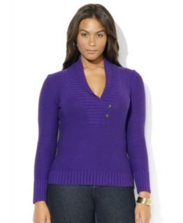 Lauren Ralph Lauren Plus Size Sweater, Long Sleeve Moto Cardigan