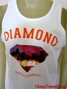 Diamond Supply Co White Tank Top Mens Shirt Skate Size Small $30