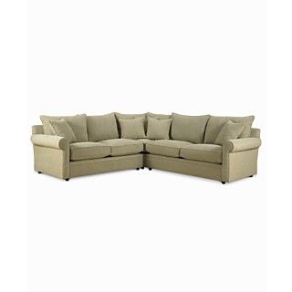 Doss Fabric Microfiber Sectional Sofa, 3 Piece (Right Arm Facing