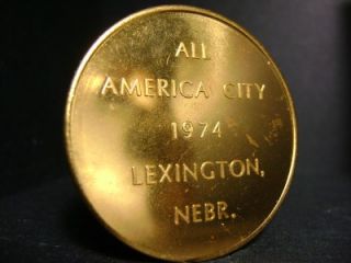 1872 1972 Plum Creek Nebraska 100th Anniversary Medal 40mm Brass