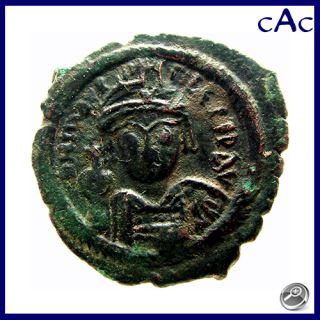CAC Maurice Tiberius Follis Large M Constantinople 582 602 Ad Year 7