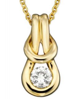 Wrapped in Love™ Diamond Necklace, 14k Gold Diamond Knot Pendant (1