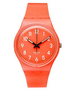 Swatch Watch, Unisex Swiss Flaky Orange Metalized Orange Plastic Strap