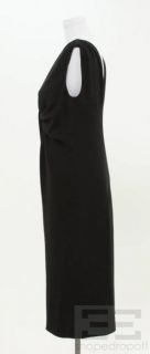 Maurizio Pecoraro Black Wool Draped Sleeveless Dress Size US10