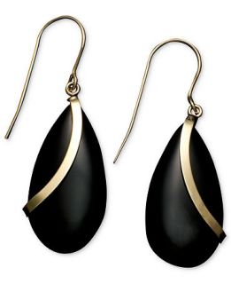 14k Gold Earrings, Onyx Teardrops   Earrings   Jewelry & Watches