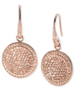 Michael Kors Earrings, Rose Gold Tone Concave Glass Drop Earrings
